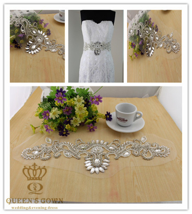 Bride Wedding Dress Rhinestone Belt, Flower Stickers, DIY Accessories