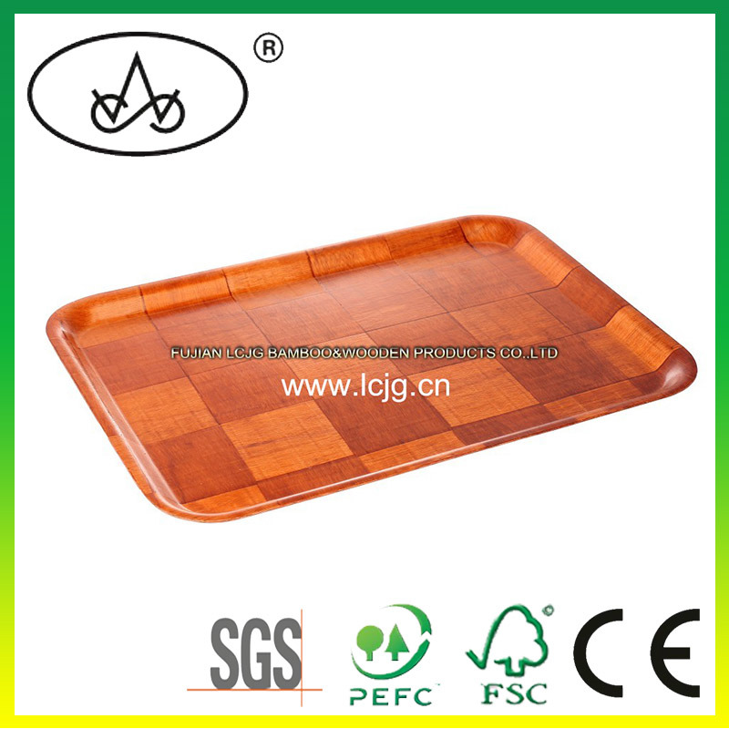 Bamboo Serving Tray for Tea/ Fruit/ Breakfast/ Drinks/ Dessert/ Food/Coffee/ Snack/ Dishes/Tableware/ Hotel/Restaurant/Household/Daily Use/Pinic/Wood (LC-642B)