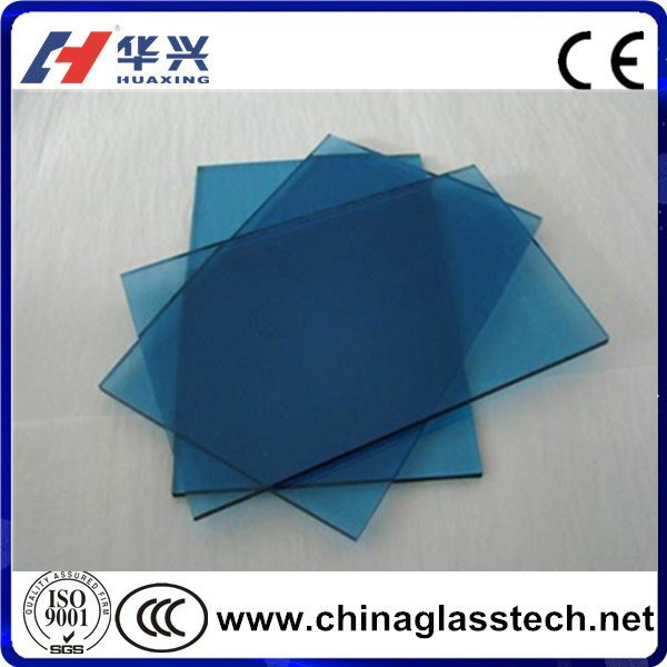 Cusomized Size Decorative Blue Tempered Glass for Buildings