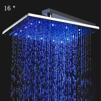 16 Inches Stainless Steel Ceiling Bathroom LED Shower Head