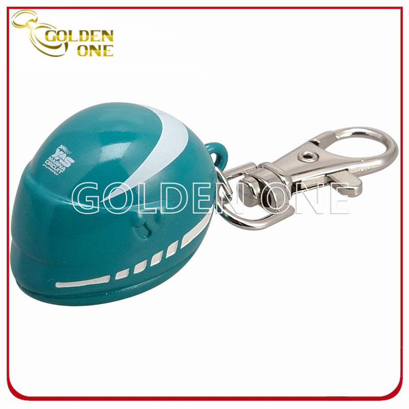 Custom Design Screen Printed Helmet Shape Metal Key Chain