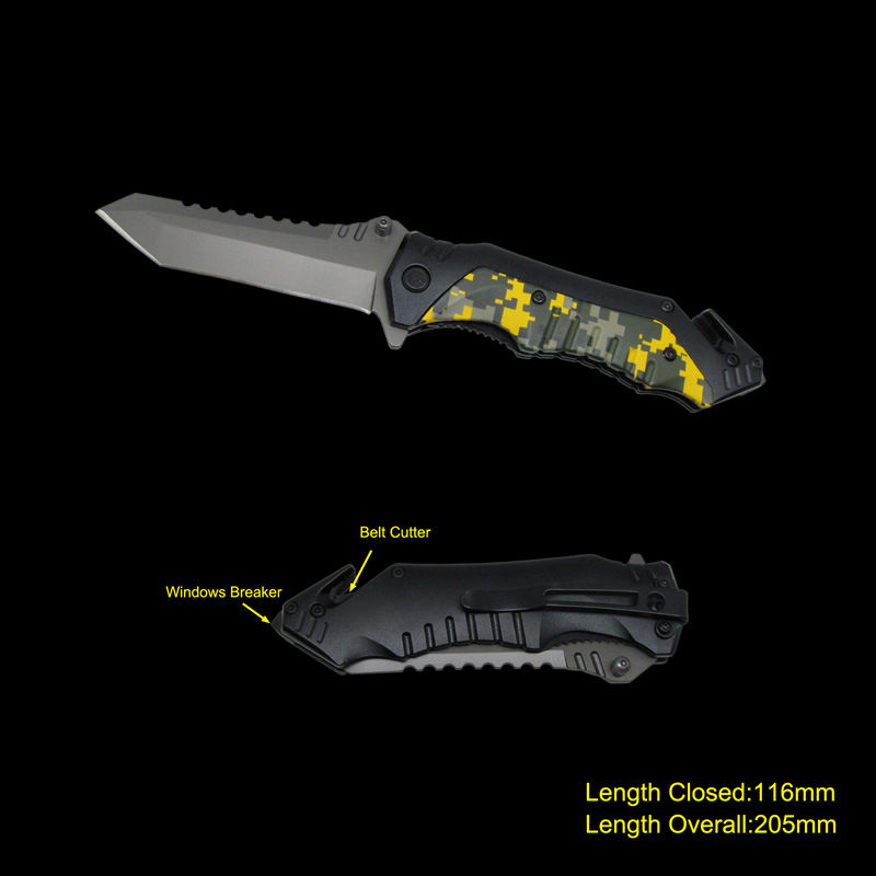 Survival Knife with Window Breaker & Belt Cutter (#3730-717)