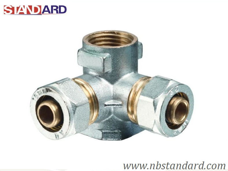 Pex-Al-Pex Fitting/Elbow Three Way Compression Fitting/Brass Fitting for Pex-Al-Pex Pipe