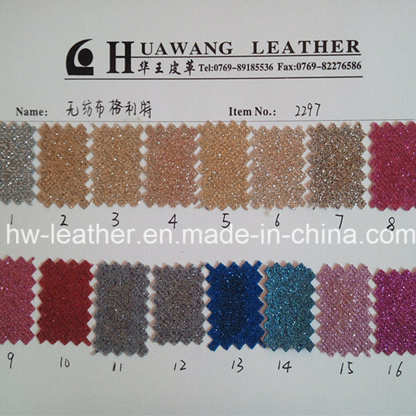 New Glitter Synthetic PU Leather for Shoes, Bags, Upholstery