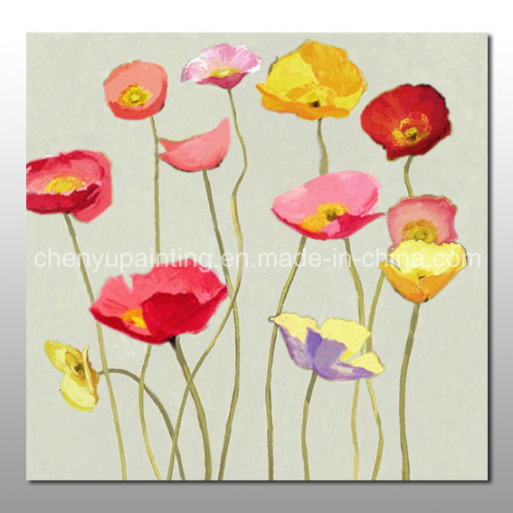 Handmade Colorful Flower Acrylic Painting on Canvas