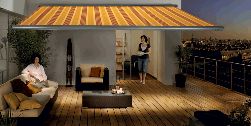 5.0*3.0m Manual Full Cassette Retractable Awning with Acrylic Fabric (S-05)