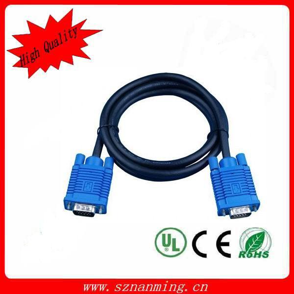 High Quality Blue Black Male to Male VGA Cable (NM-VGA-273)