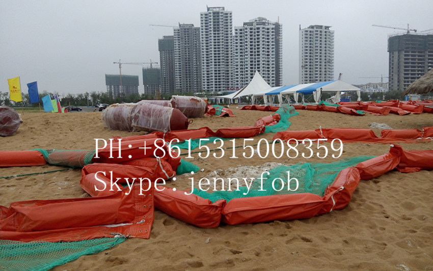 Inflatable Rubber Oil Booms, Seaweed Barrier Boom, Oil Fence
