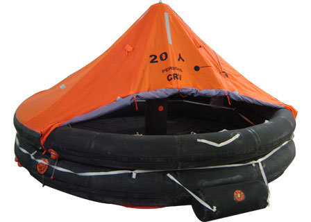 Davit-Launched Inflatable Life Raft for Lifesaving
