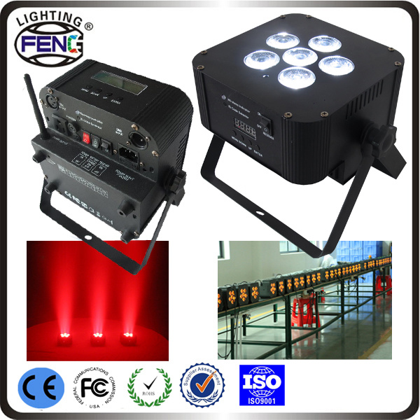 Professional Lighting 6PCS RGBWA UV 6 In1 LED PAR Can Lights Battery Powered LED PAR Chriatmas Light DJ Disco Lighting