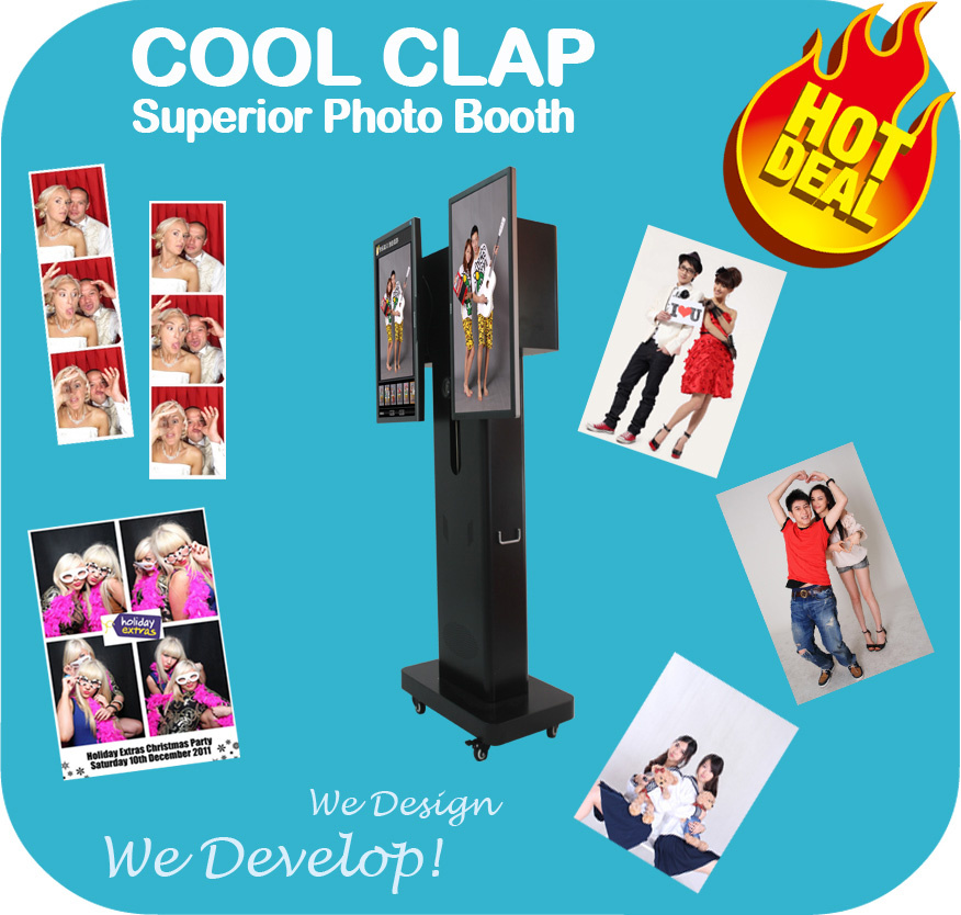 Dual Screen Photo Kiosk with Mini Remote Control