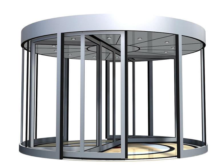 Revolving Door, 2 Wing, Automatic Lenze Motor, Sliding Auto Door by Dunker Motor