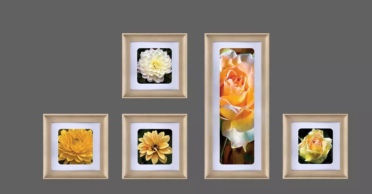 Decorative Flower Photography Print Art Group Painting (YS-08)