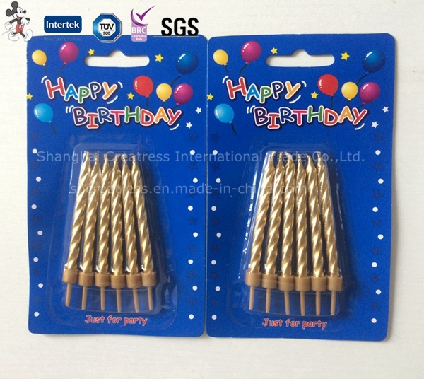 Golden Taper Birthday Candle