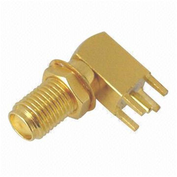 SMA Female Right Angle Bulkhead PCB Jack RF Connector