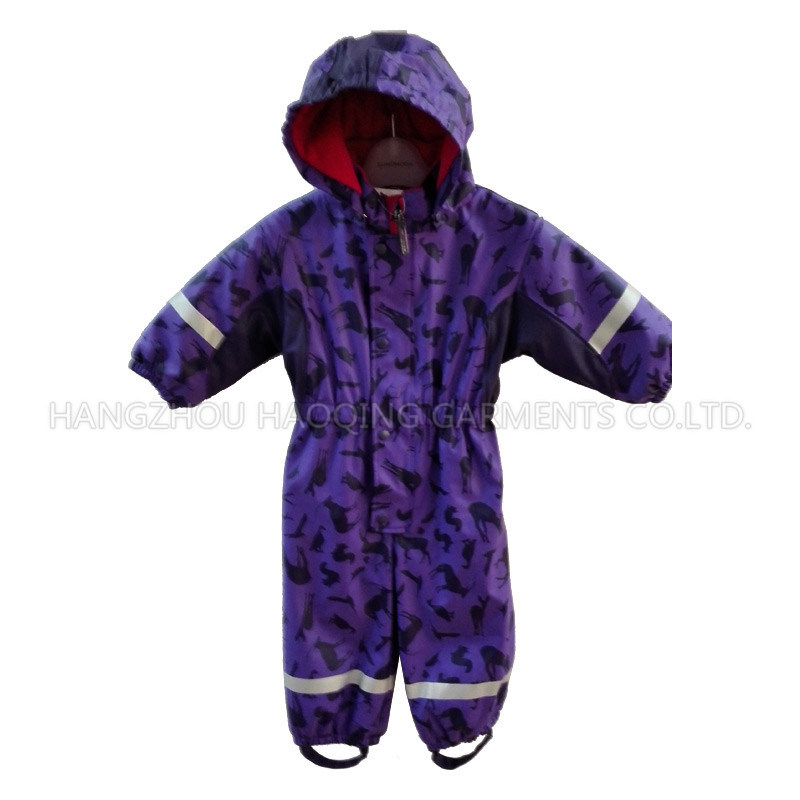 Purple Hoody PU Coated Jumpsuit/Overall/Raincoat