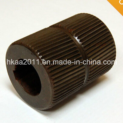 Custom CNC Machining Black Metal Knurled Bearing Crowned Roller Manufacturer