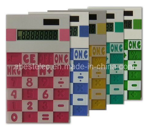 8 Digits Silicone Promotion Dual Power Calculator