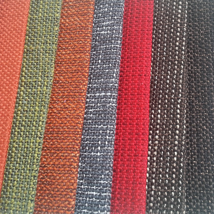 Sofa Fabric Dobby Woven Linen Like Polyester Fabric