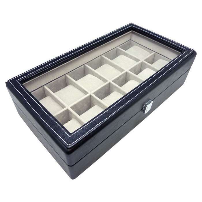 Faux Leather Watch Box/Case for 12 Watches (D03-149)