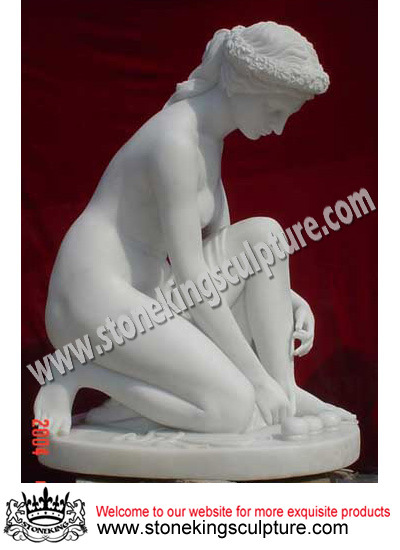 Natural White Marble Nude Sculpture (SK-2196)