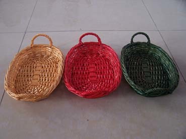 Oval Willow Wicker Tray Basket with Small Handles (dB006)