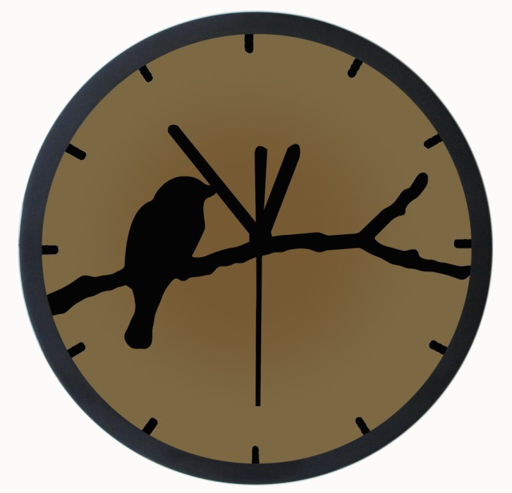 12'' 3D Bird Wall Clock in Aluminium (T6013)