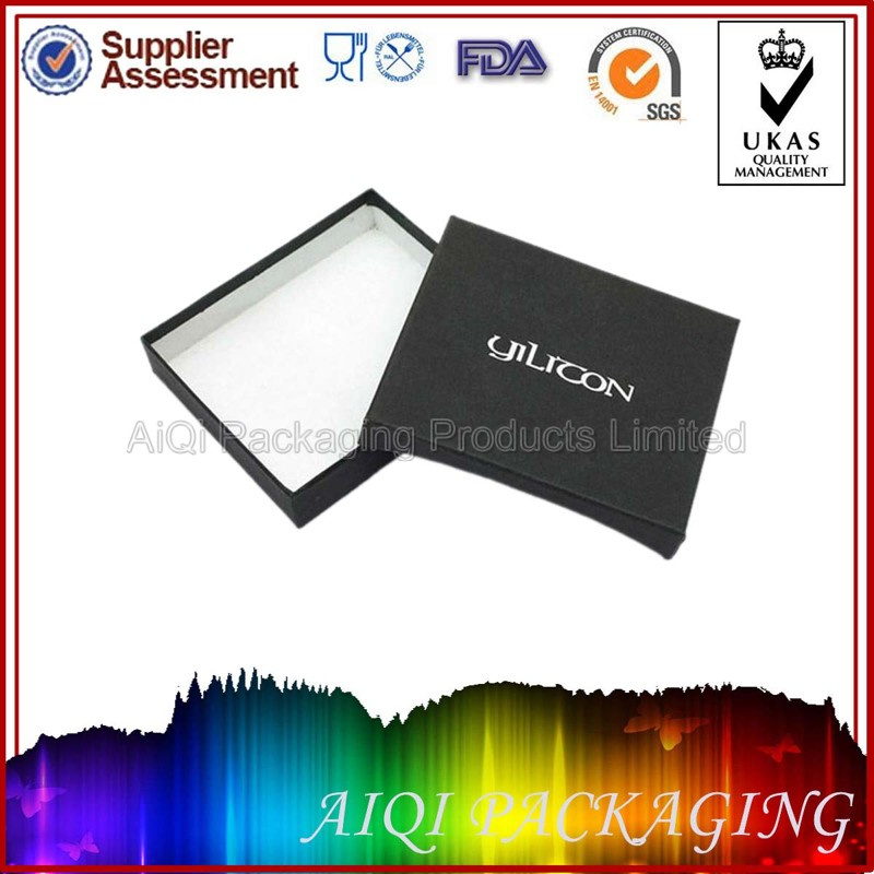 Custom Logo Print Paper Black Packaging Box with Special Shaped Lid (AQP045)