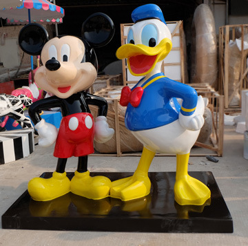 Public Large Outdoor Sculptures Fiberglass Cartoon Character Mickey FRP Sculpture