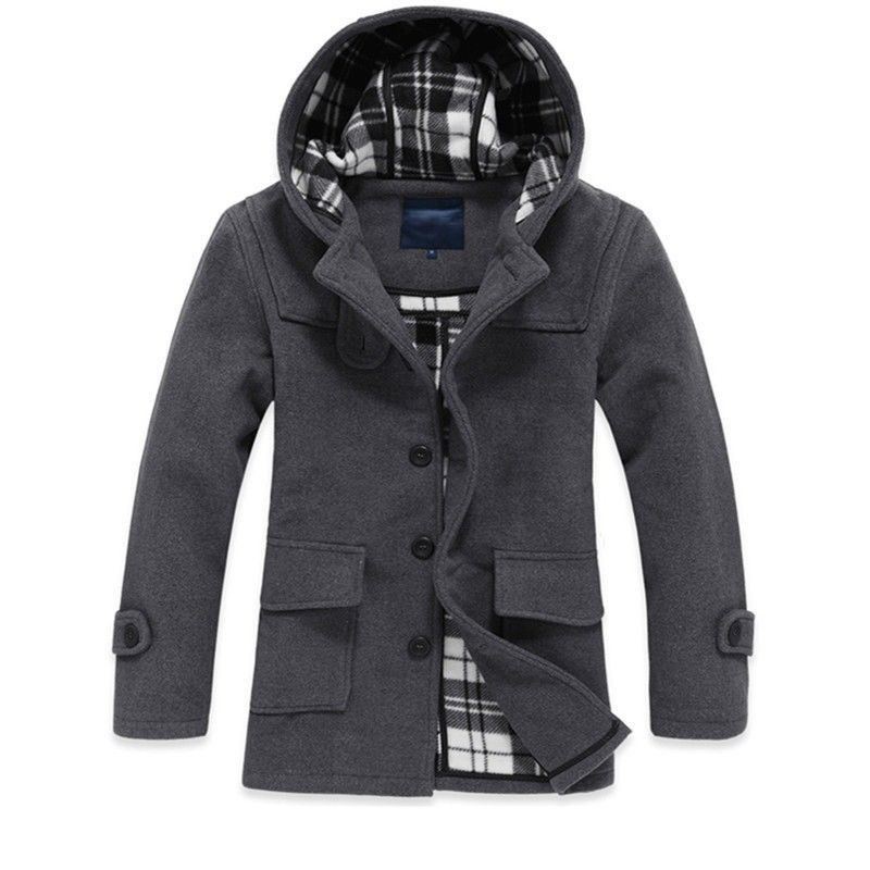 Mens New Winter Fashion Casual Wool Coat
