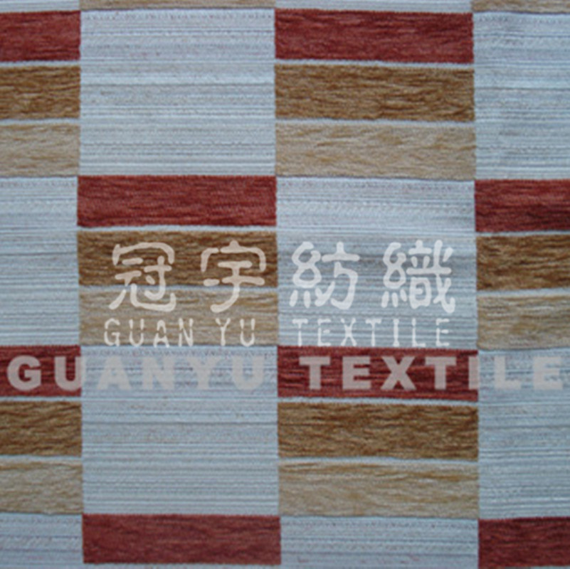 Grid and Strip Pattern Chenille for Sofa Fabric (GYZS-012)