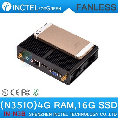 Pentium N3520 Quad Core 2.166GHz Xbmc Openelec Fanless Computer with 300m WiFi HDMI USB 3.0 Windows Linux Soc Bty