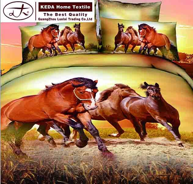 Design Your Own Brand 3D Horse Bedding Pillow Sheet, Quilt Sheet, Bedding Set Sheet