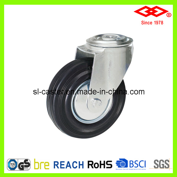 Black Rubber Bolt Hole Caster Wheel (G102-11D080X25)