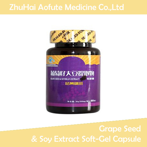 Natural Grape Seed & Soy Extract Soft-Gel Capsule