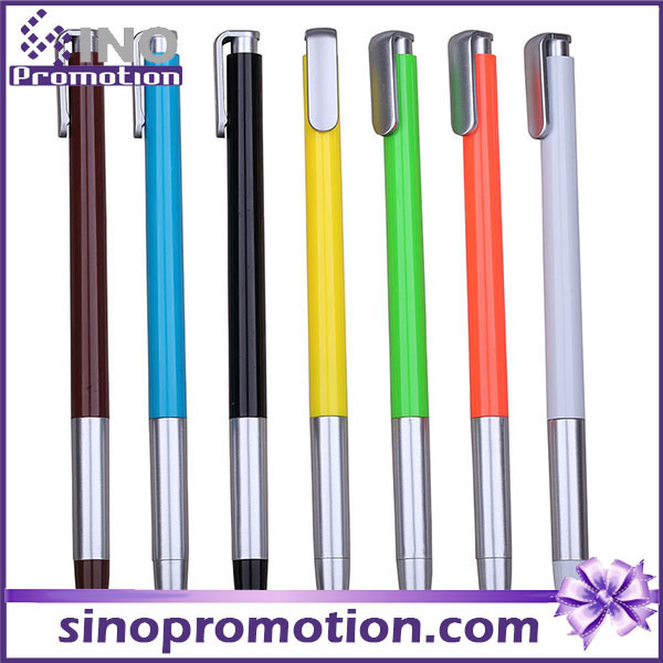 Colorful Plastic Ball Pen Metal Grip Ballpoint Pen with Clip