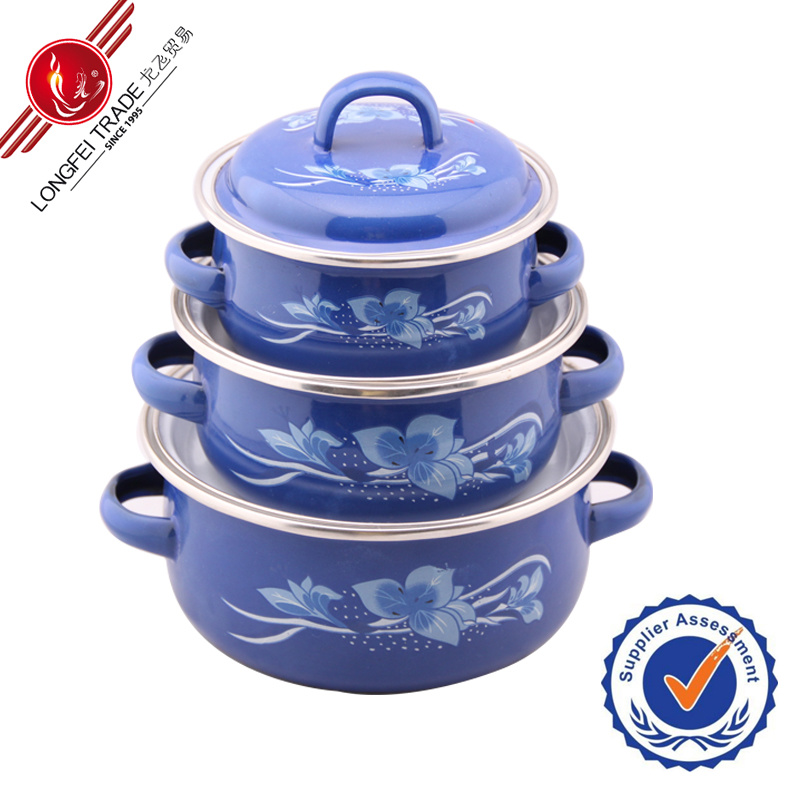 Classical Decal Kitchenware Enamel Cookware Set