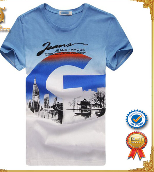 Full Color Custom Cotton Mens Sublimation T Shirt