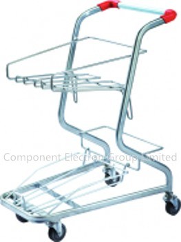 Three Basket Shopping Cart, Supermarket Shopping Trolley, Metal Trolley Cart