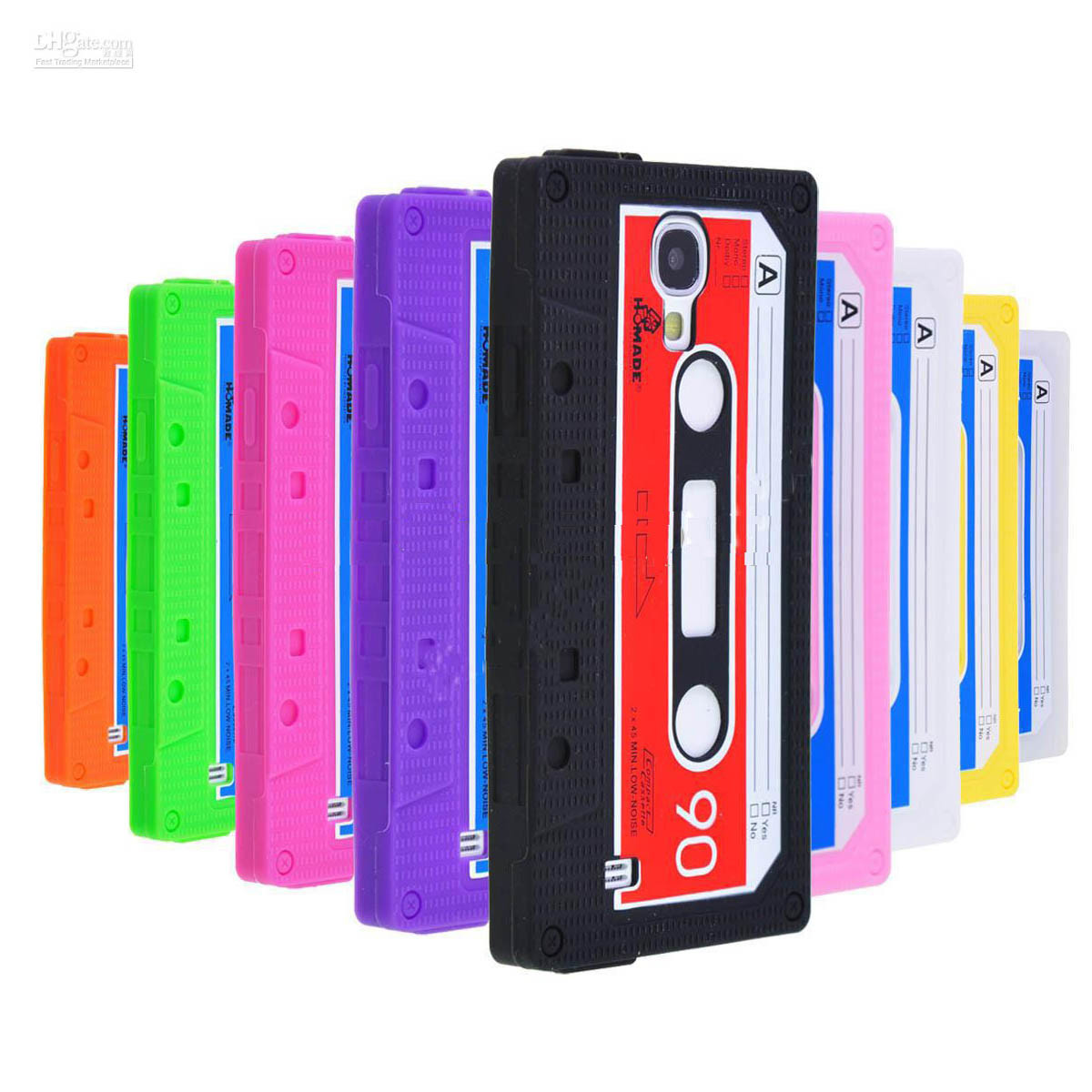 Silicone Cassette Tape Case for Mobile Phone Samsung Galaxy S4 I9500 (13037)