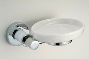 SD2021c White Ceramic Soap Dish with White Jade Decorated Holder, Bathroom Hardware, Bathroom Accessories