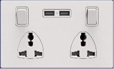 Universal USB Wall Socket (Dual)