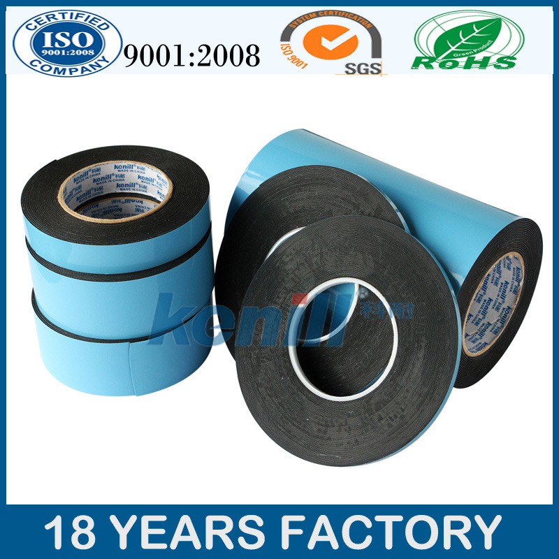 Black PE Foam Tape with Blue Film