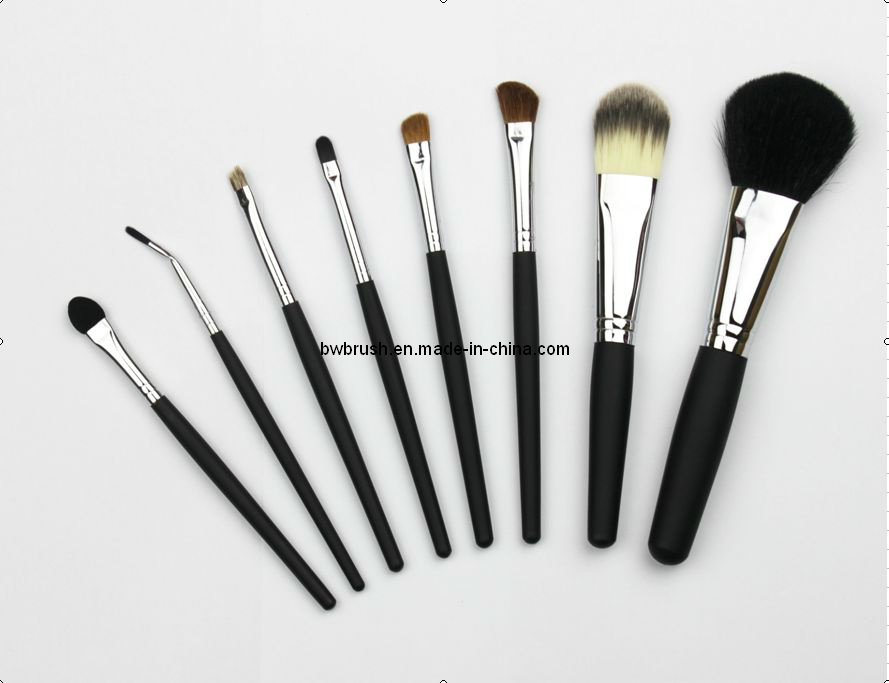 Professional Makeup Brush Set (8PCS) with Animal Hair and Black Handle (B08-1)