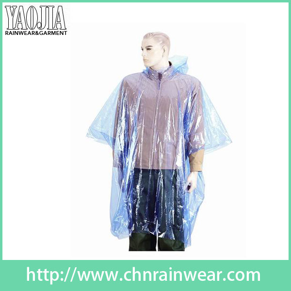 Promotional Transparent Disposable PE Rain Poncho