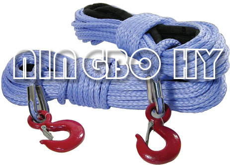 12-Strand Blue UHMWPE Winch Ropes with Hooks&Thimble