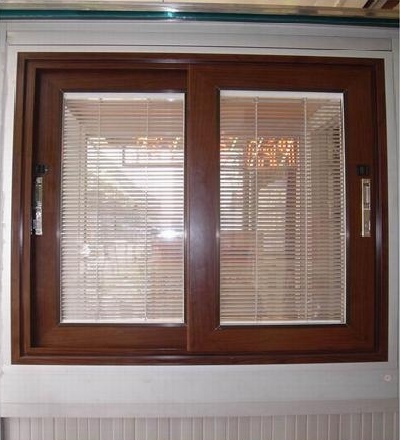 Wood Color Aluminum Sliding Window for Residential House