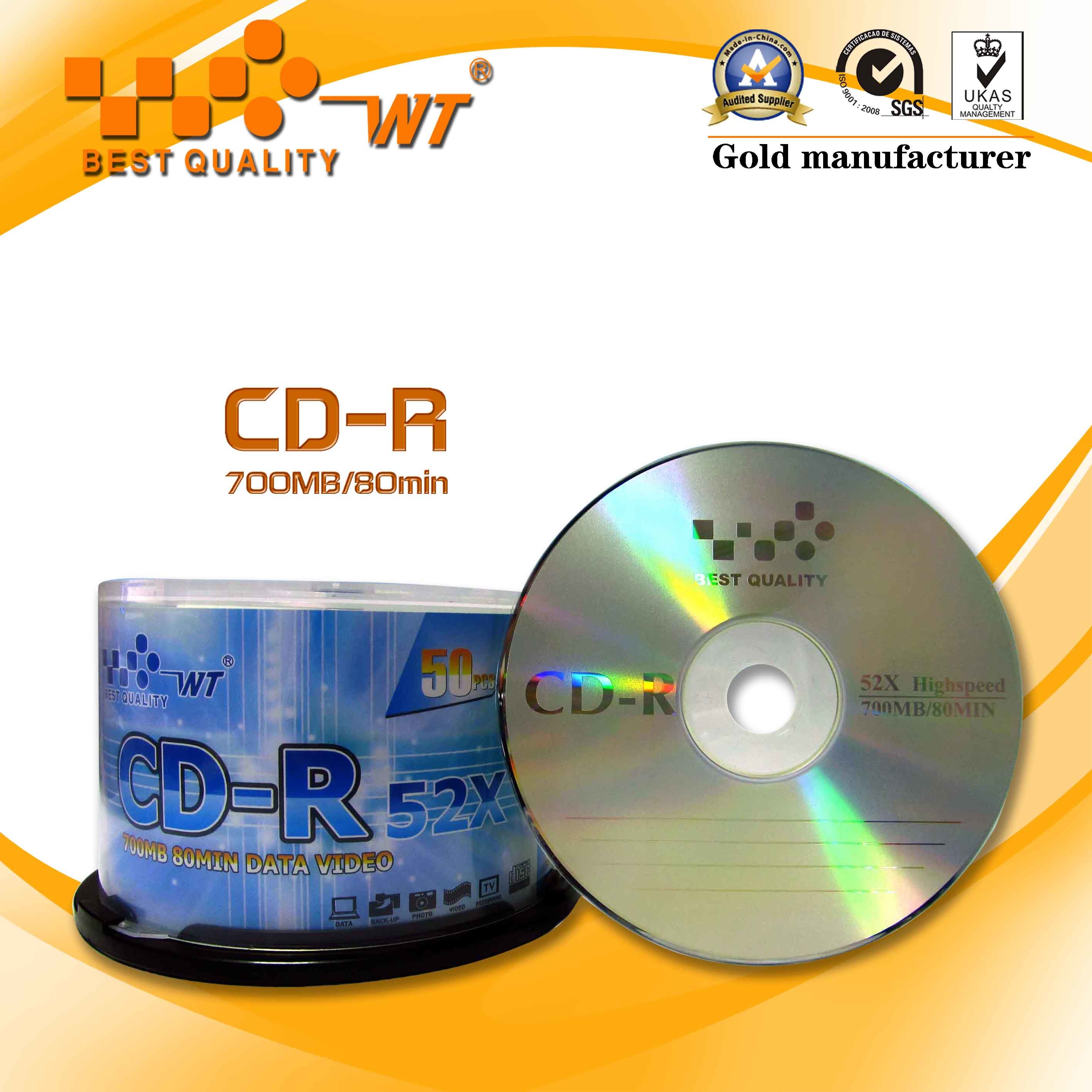 Blank CD-R 52X/700MB/80min (AS TECH brand)
