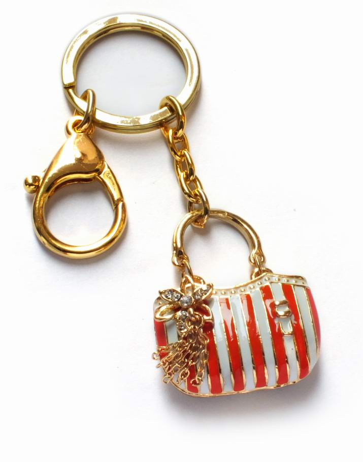 Fashion Lady's Stripe Bag Key Accessory