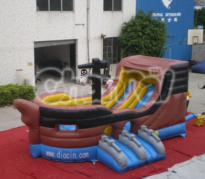Inflatable Jumping Slide Pirate Ship Slide Chsl234